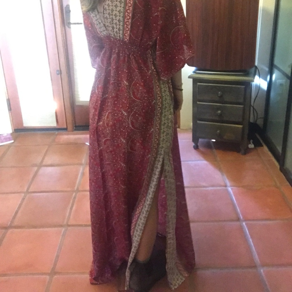 BooHoo Perrie Kimono Paisley Printed Maxi Dress